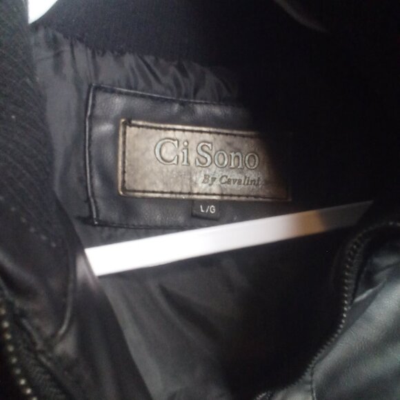 CCi Sono by Cavalini Vest Faux Leather Pockets Full Zip Black - Picture 6 of 16